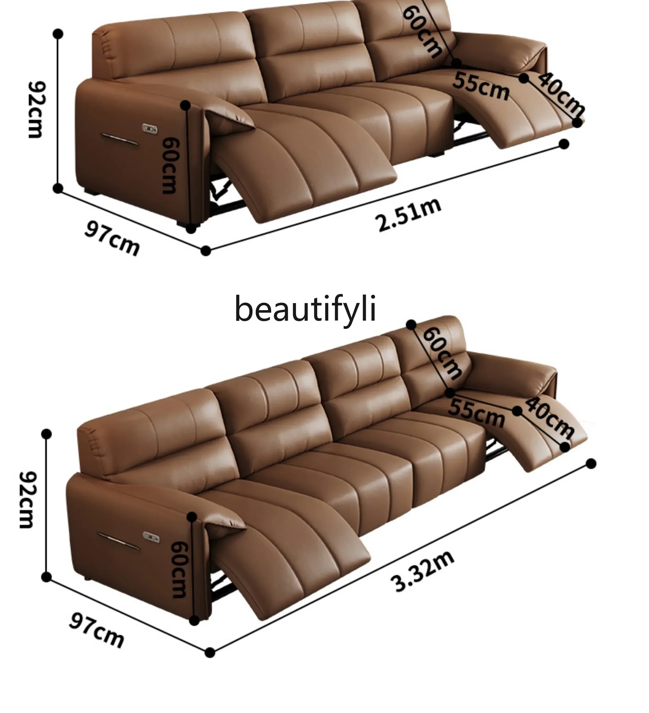 Электрический многофункциональный космический капсульный кожаный диван с