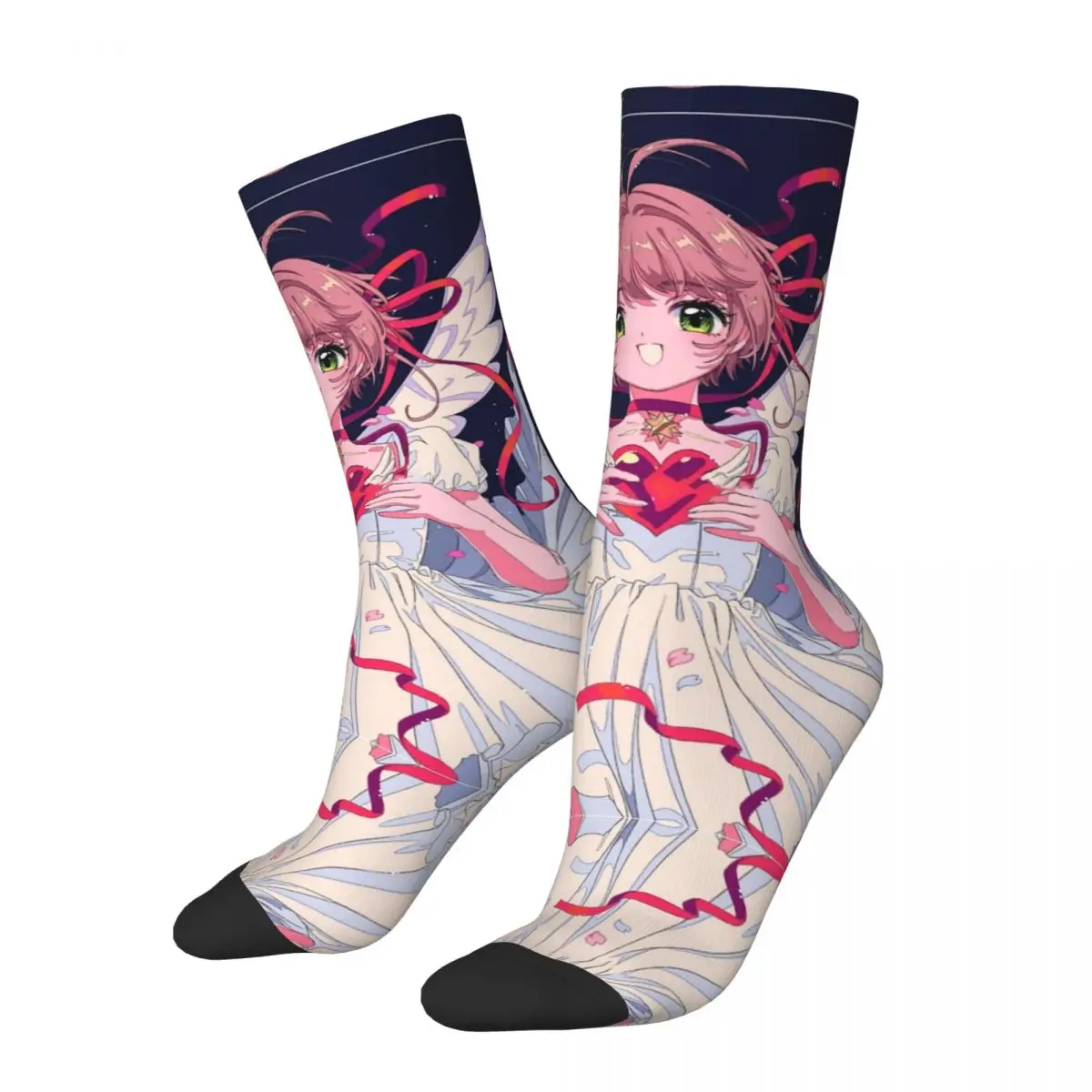 Носки Cardcaptor Sakura с волшебным сердцем Ангела Мужские Женские модные носки из