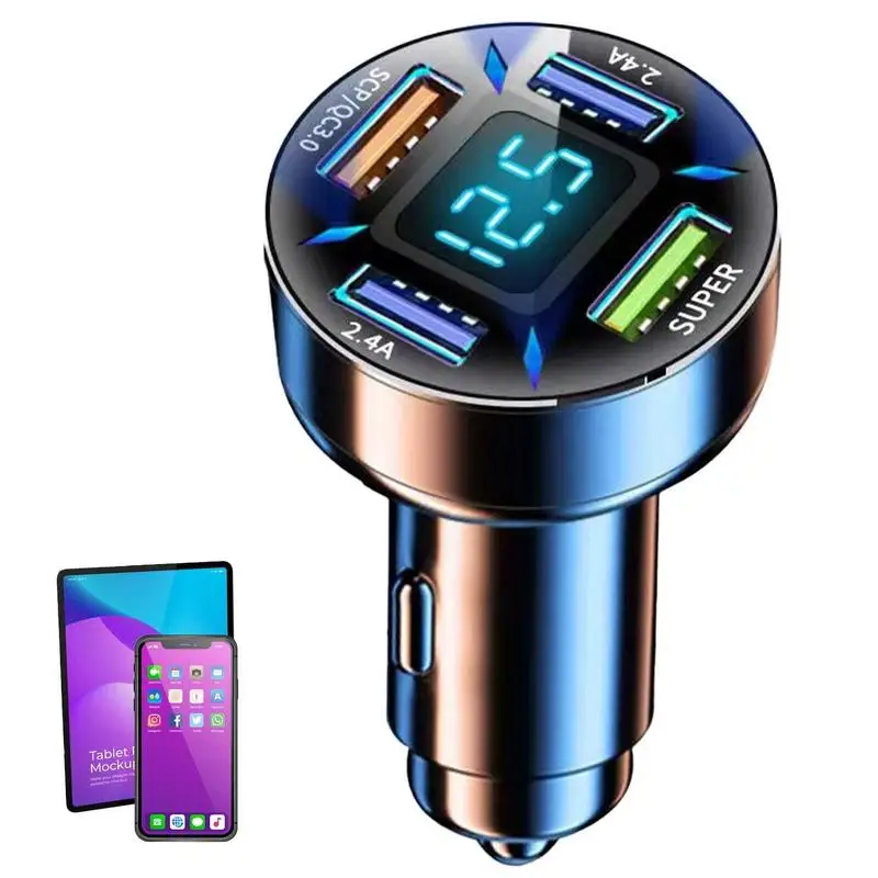 

Автомобильное зарядное устройство USB QC 3,0, 66 Вт, 4 порта USB