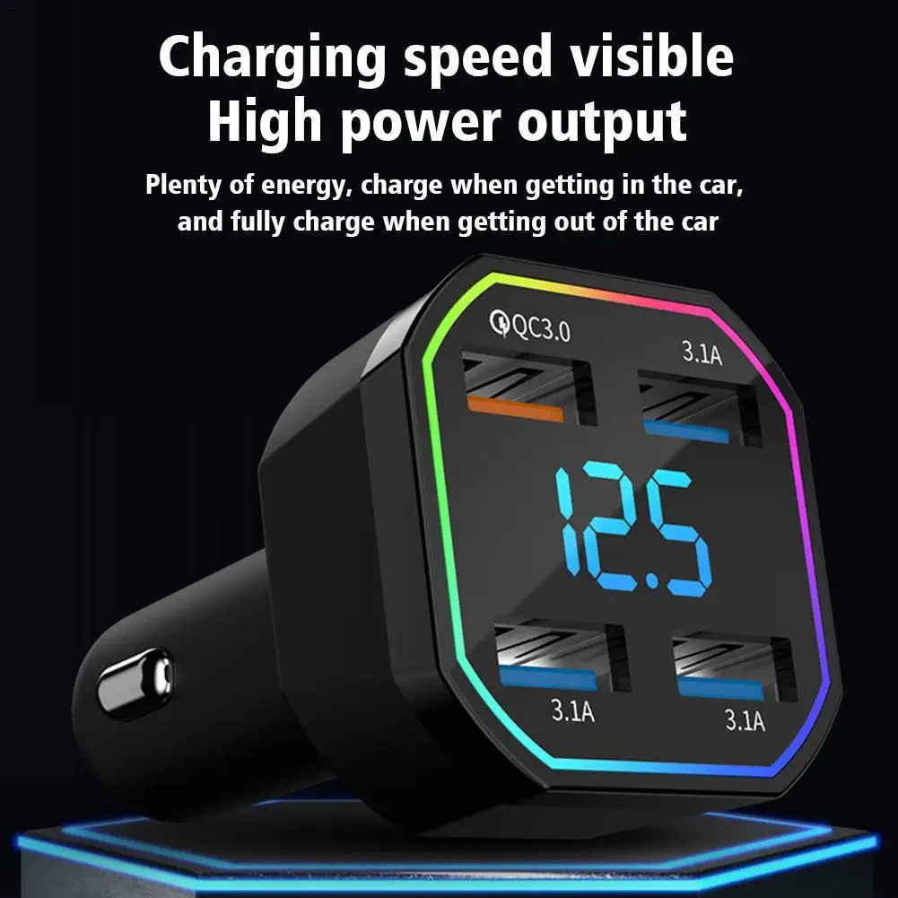 

66W QC3.0 4 Ports USB Fast Charging Car Charger PD Type C For IPhone 13 Pro Samsung Adapter Chargers