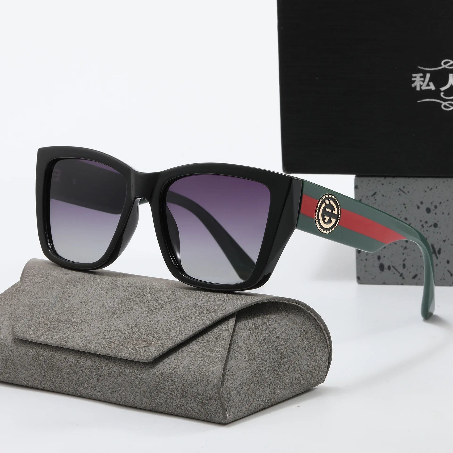 Винтажные квадратные поляризованные солнцезащитные очки из поликарбоната