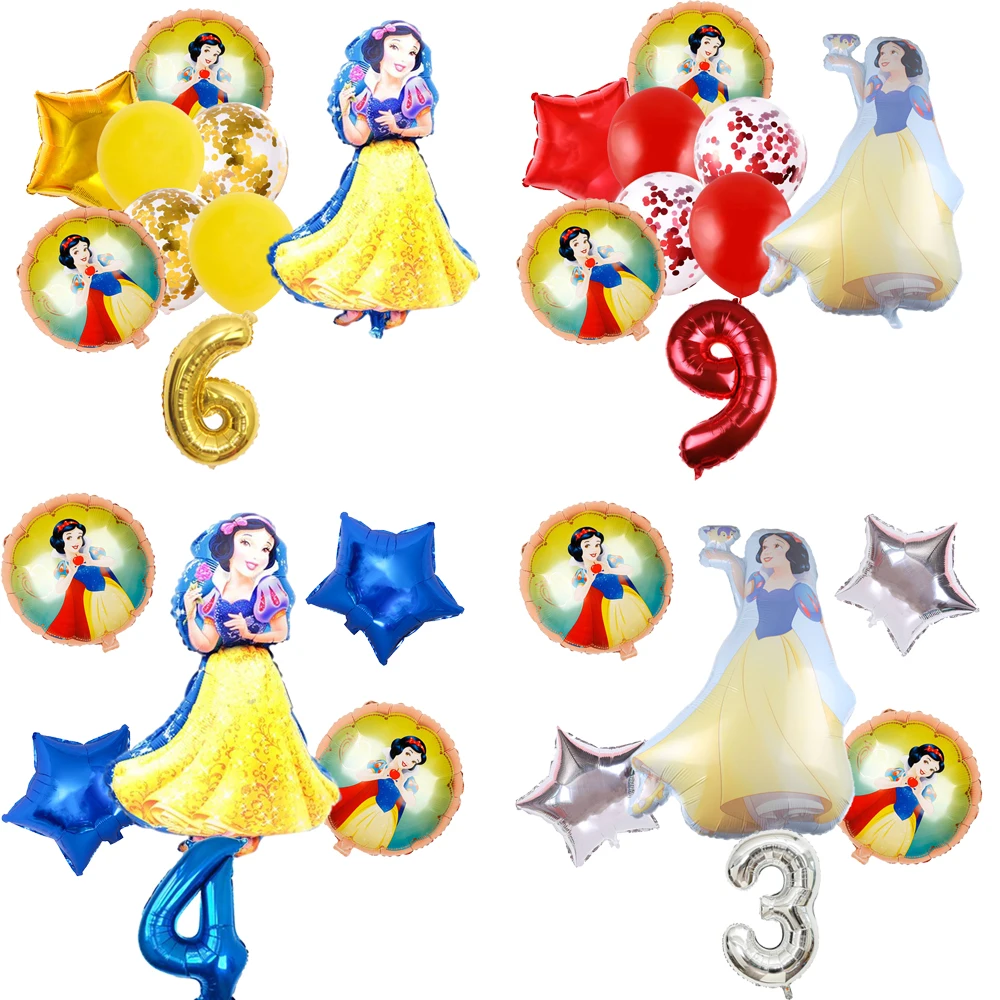 

Disney Snow White Princess Theme Birthday Party Decorative Articles Latex Aluminum Digital Balloon Baby Shower Girl Kid Gift