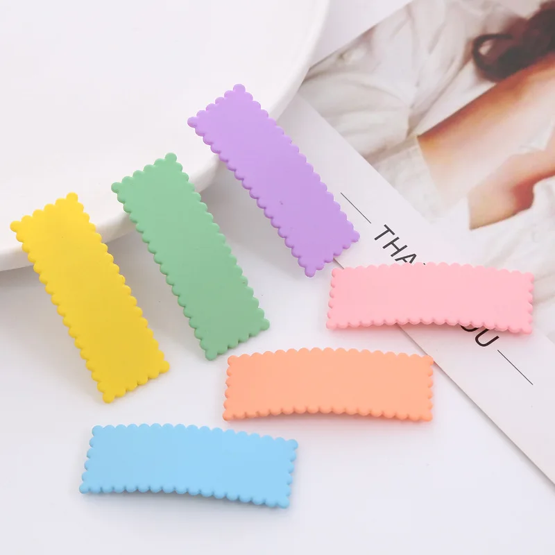 

Korea 3-pcs Set of Simple Rectangular Hairpin Bangs Clip Candy Color Simple BB Clip Frosted Side Clip Hair Accessories for Women