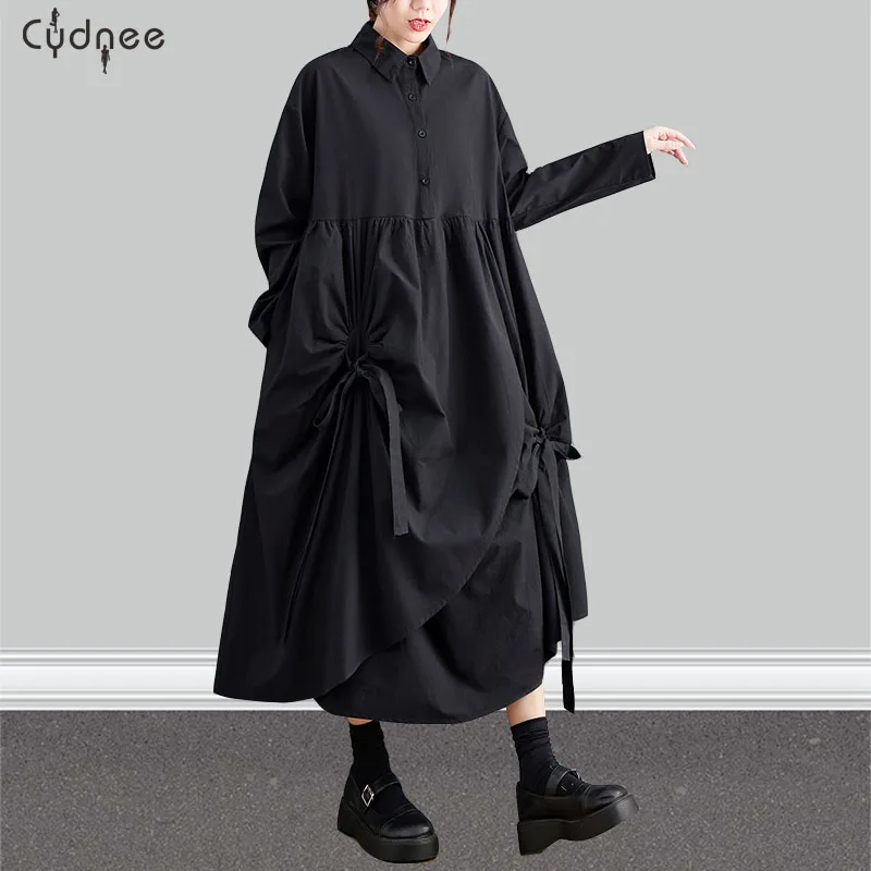 Повседневное однотонное трехмерное креповое украшенное платье миди для женщин