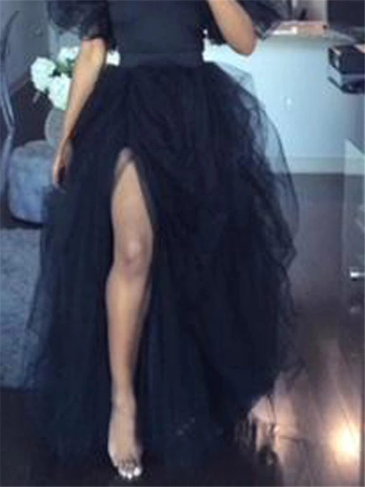 

Женская юбка-макси из фатина, с высокой талией