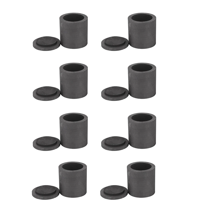 

10X High Purity Graphite Melting Crucible Casting With Lid Cover 40X40mm For Silver&Black