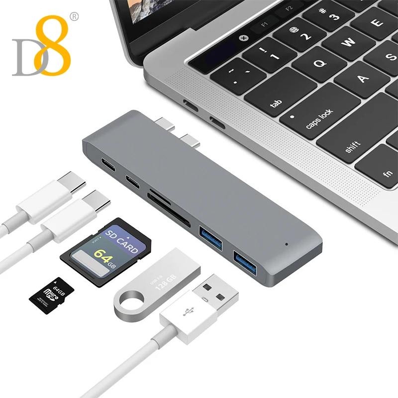 

USB C-концентратор 3,0 Type C 3,1, 4 порта, мультиразветвитель, адаптер OTG для Lenovo, Xiaomi, Macbook Pro, 13, 15, Air Pro, компьютерные аксессуары для ПК