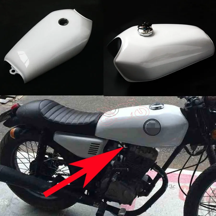 

Universal for Honda CG125 CG125S CG250 Motorcycle 9L Black Cafe Racer Gas Capacity Tank Fuel Tank with Thick Iron Cap Switch