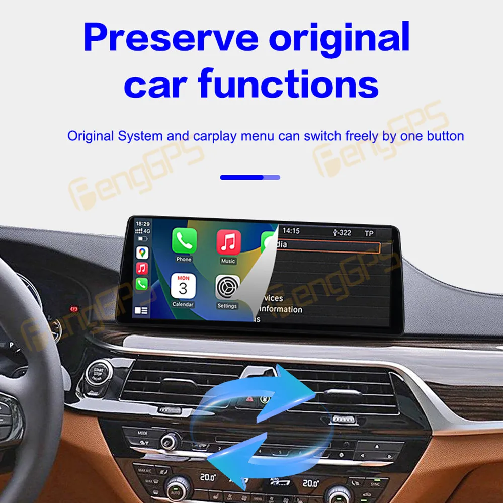 Фото Для BMW 5 серии 2018 2019 2020 idrive EVO Linux Автомобильный радиоприемник с сенсорным экраном Мультимедийный плеер CarPlay GPS-навигация Головное устройство BT №4