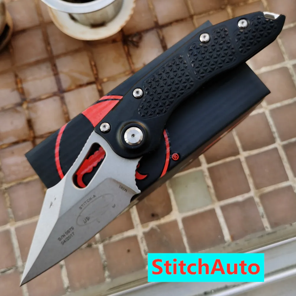 JUFULE StitchA folding D2 Mark M390 blade 6061-T6 Aluminum handle outdoor tactical camping hunting EDC tool kitchen knife