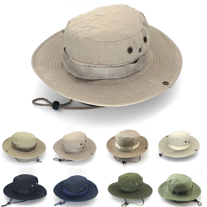

Camouflage Tactical Cap Outdoor Casual Men's Panama Bucket Hat Hunting Hiking Fishing Climbing Cap Sun Protection High Quality
