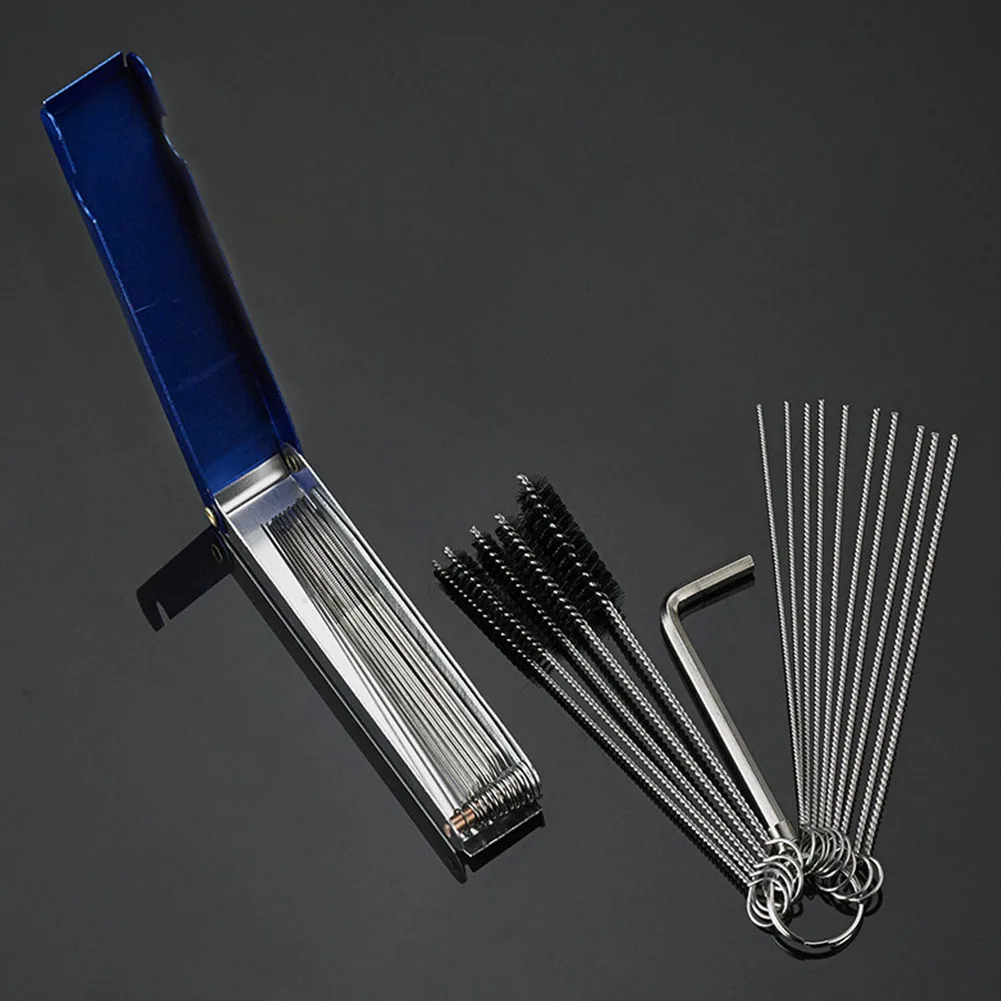 

Carburetor Cleaning Kit Stainless Steel Multifunction Portable Dirt Jet Remove Wires Brush Tool Small Parts Easy Clean Reusable