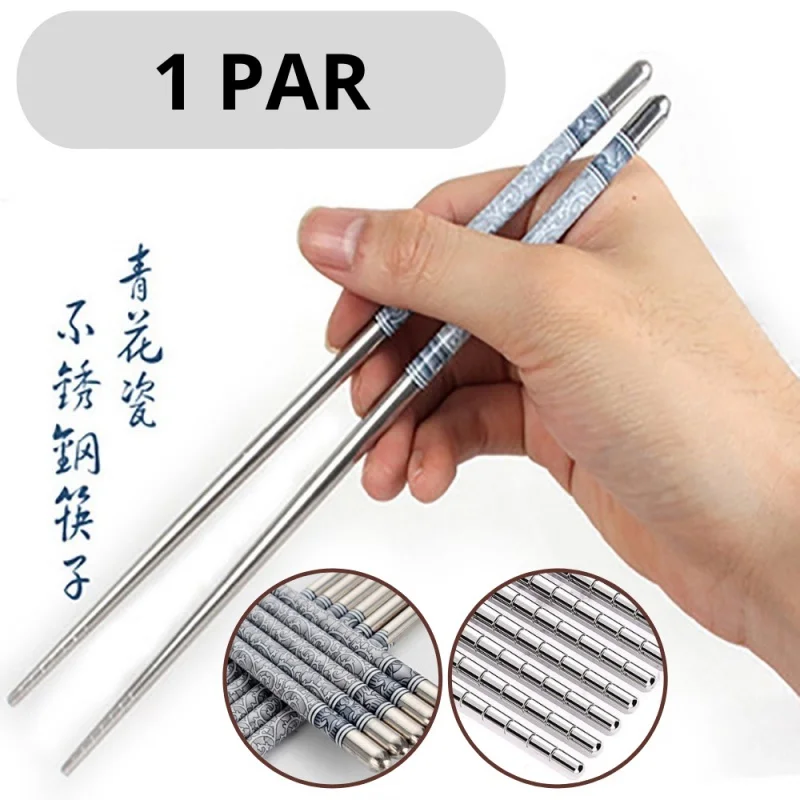 

Hashi Blue And White Porcelain Flower Print Kitchen Vintage Style 1 Par Korean Chopsticks