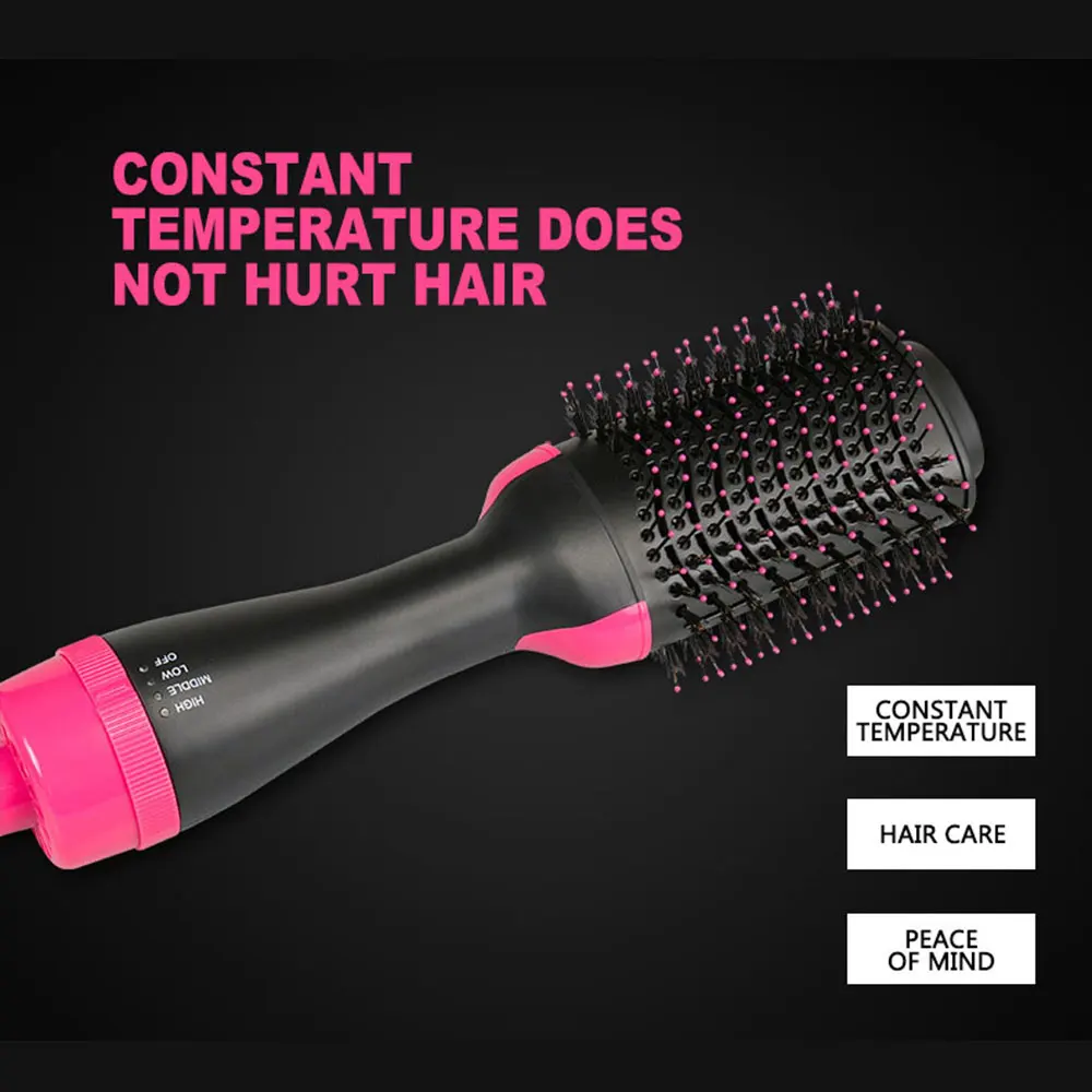 

Hair Dryer Hot Air Brush Styler and Volumizer Hair Straightener Curler Comb Roller One Step Electric Ion Blow Dryer Brush 1000W