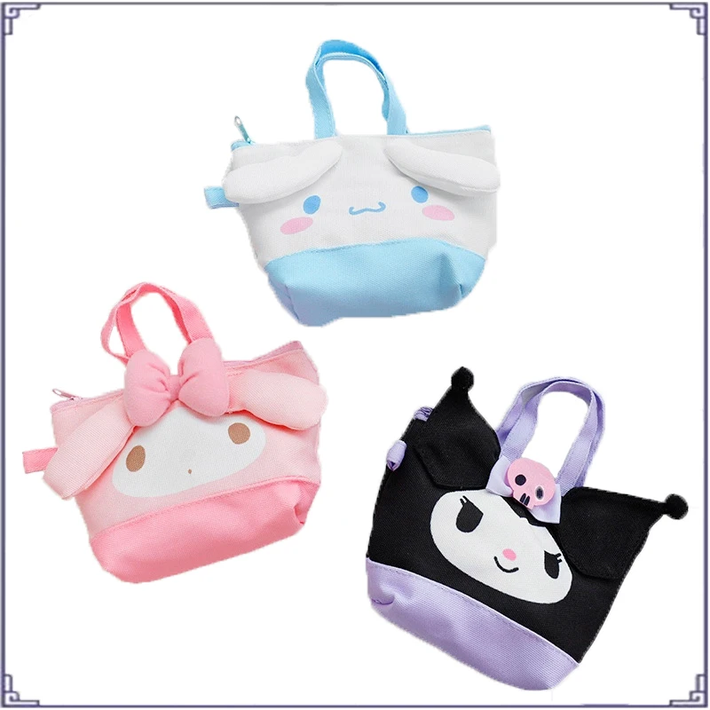 

Anime Kawaii Sanried Kuromi Cinnamoroll My Melody Canvas One Shoulder Headphone Storage Bag Kids Birthday Christmas Gift