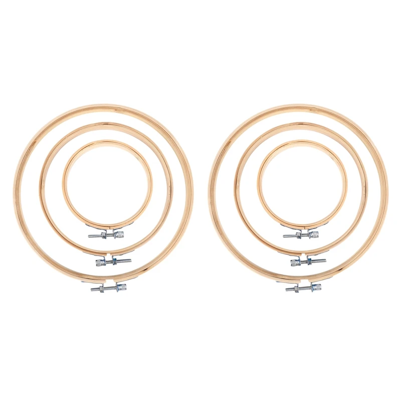 

Hot SV-9 Pieces Embroidery Hoops Bamboo Circle Cross Stitch Hoop Ring Set For Art Craft Handy Sewing, 3 Sizes