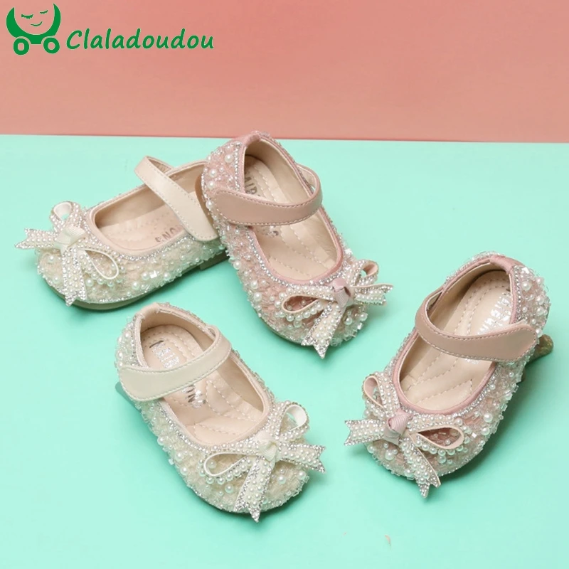 Демисезонные туфли принцессы с жемчужинами и кристаллами 11-15 см |