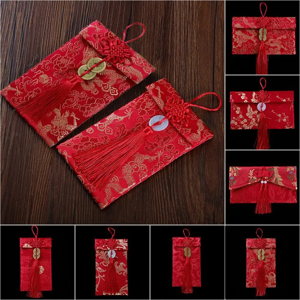 

Easy-carrying Lucky Money New Year Red Packet Chinese Red Envelopes Embroidery Wear-resistant