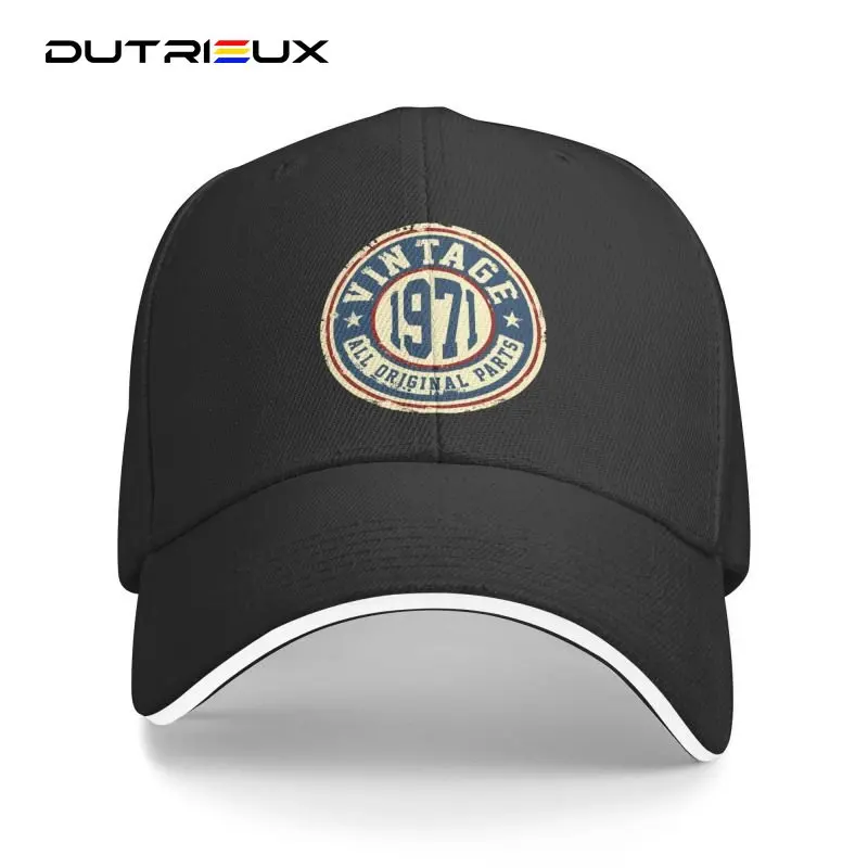 

Baseball Cap For Women Men Custom Vintage 1971 All Original Parts Sports Women's Adjustable 51th Birthday Gift Dad Hat Summer