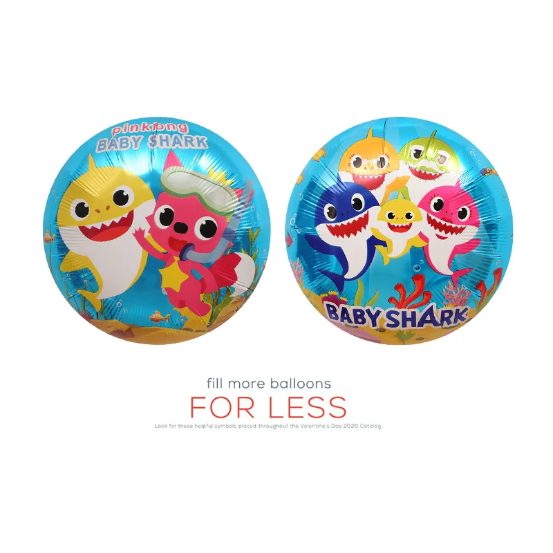 Шары из алюминиевой пленки в форме семьи акул Мультяшные шары для детей вечерние