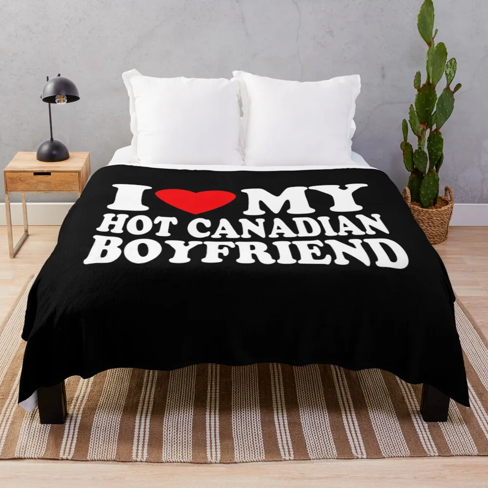 Я люблю своего горячего канадского парня I Heart My Canadian BF пледы мягкие клетчатые