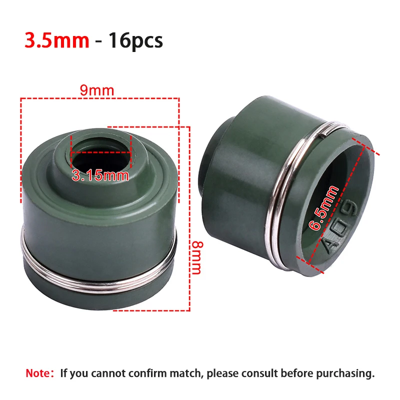 

16 шт. 3,5 мм, 4 мм, 4,5 мм, 5 мм, 6 мм, стержень впускного и выпускного клапана мотоцикла, сальник для Honda, Yamaha, Suzuki, Kawasaki