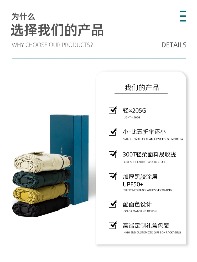 Зонт женский компактный складной плоский портативный солнцезащитный зонтик