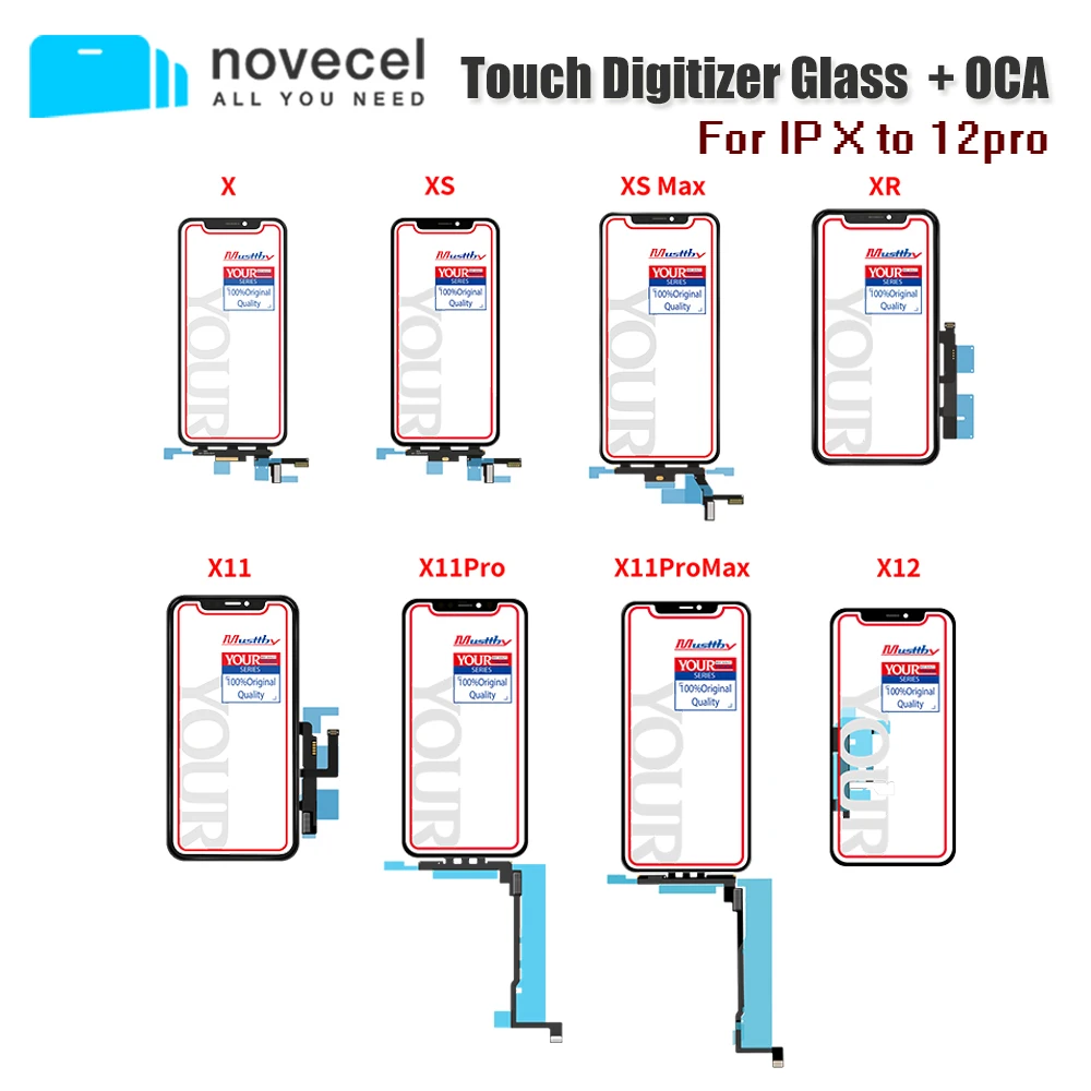 

Musttby 10pc Original Touch Screen Digitizer Panel Sensor Front Outer Glass For iPhone 12 11 Xs Pro Max 12pro X XR With OCA Glue