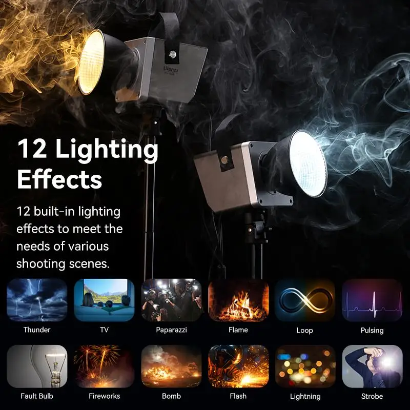 Ulanzi LT005 60W COB Video светильник 2700-6500K Bi-Color Photography светодиодный для фотостудии