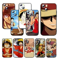 cartoon pirate king luffy for apple iphone 11 12 13 max mini 5 6 7 8 x xr xs pro plus black luxury silicone soft phone case