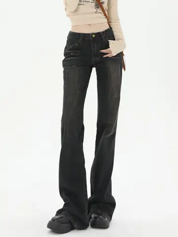 Женские джинсы-клеш в стиле «хиппи», с низкой талией