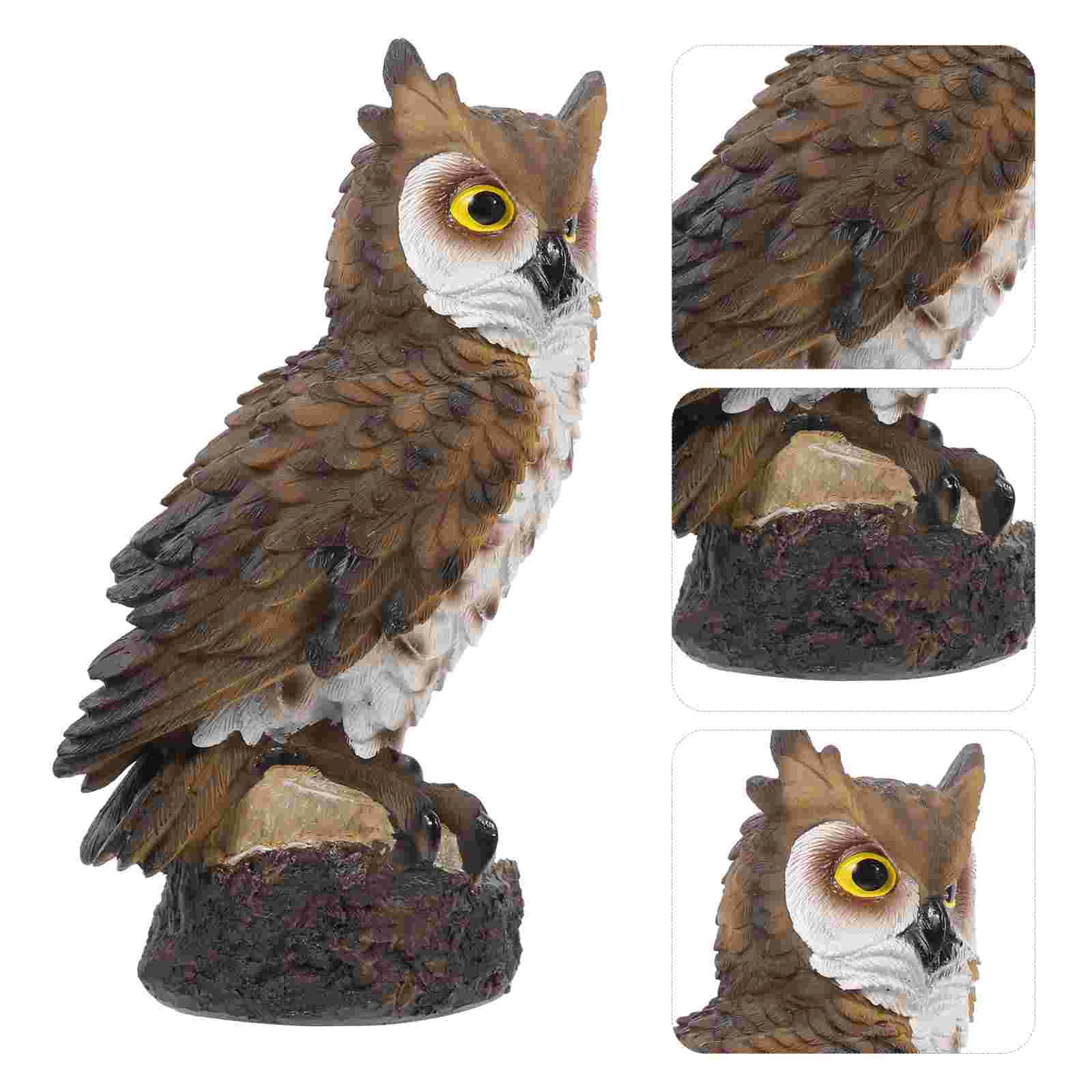 

Owl Garden Statue Figurine Bird Scarecrow Cartoon Resin Outdoor Ornament Decoration Animal Figurines Decorations Fake Sculpture
