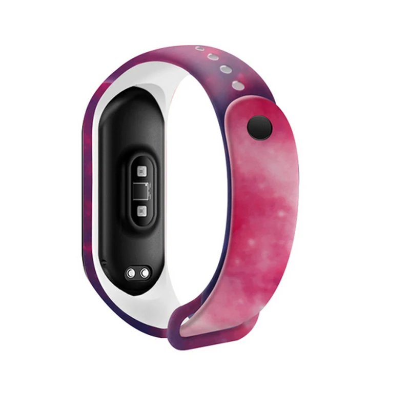 For Mi Band 6 5 4 3 Strap Printing Silicone Magic Pattern Xiaomiband Replacement Watchband Bracelet Smart Sports Fitness Wrist