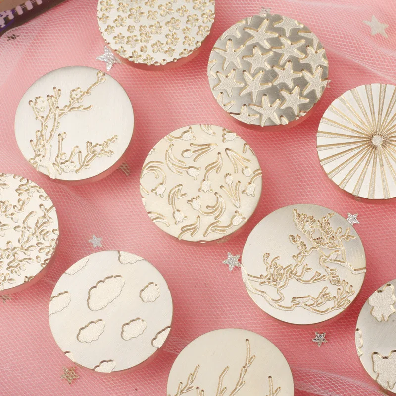 

Creative Plant Flower Love Theme Fire Lacquer Seal DIY Handmade Stamp Head for Hand Account Envelope Craft Decoration
