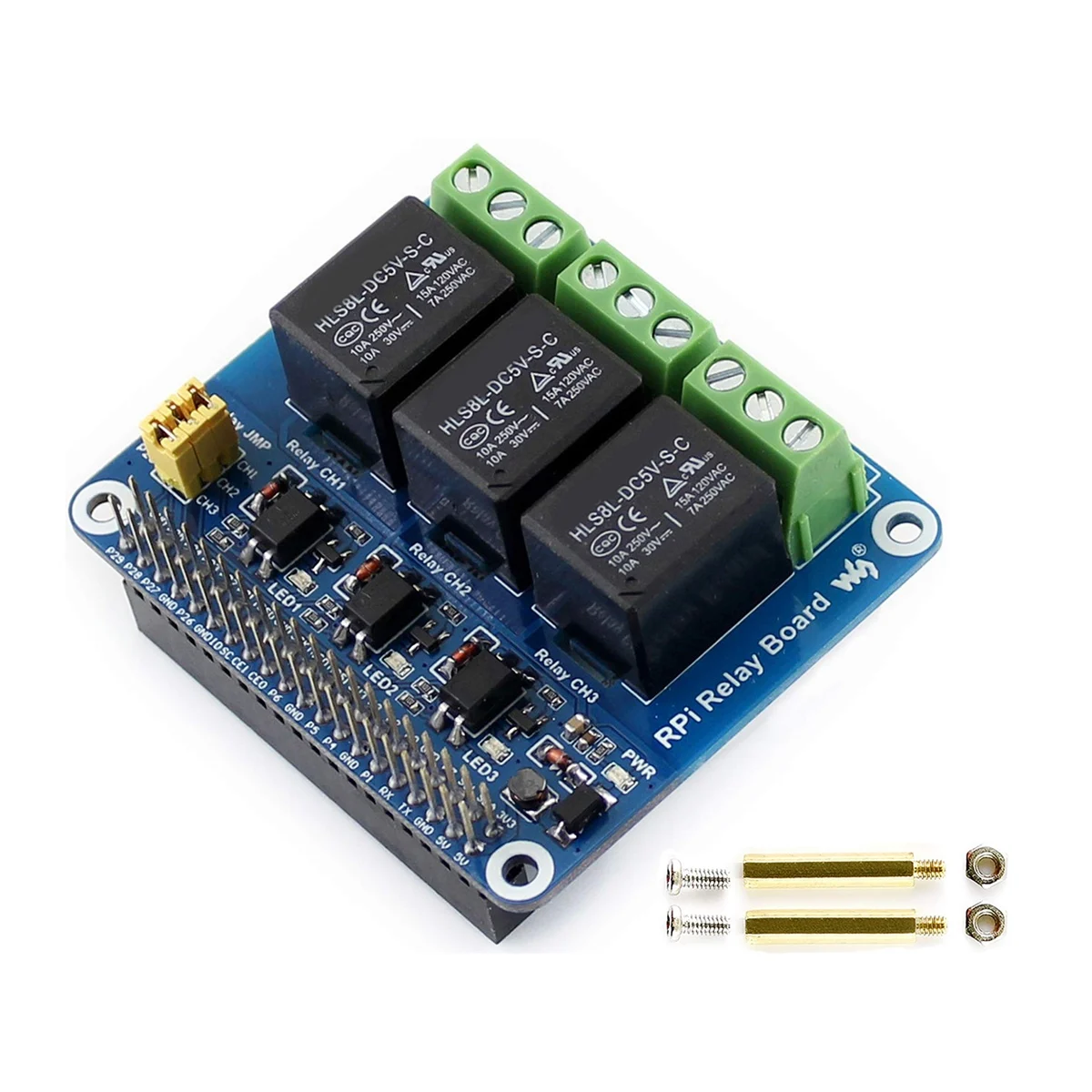 Waveshare 5 В 3-канальный релейный модуль Плата расширения Breakout Shield HAT Kit для RPI Raspberry Pi