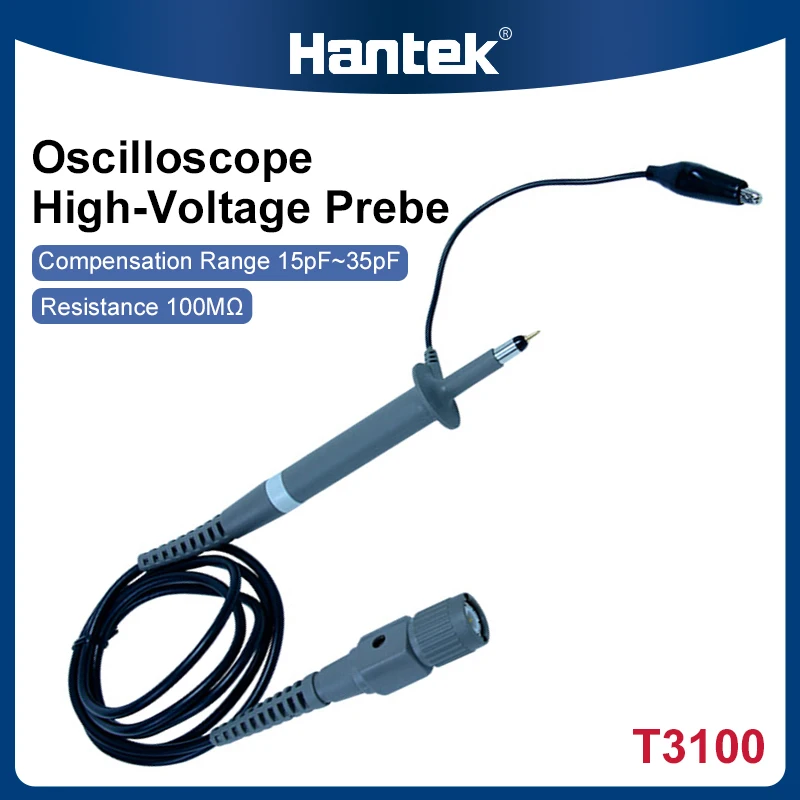 

Hantek 100MHZ x100 Probe for oscilloscope T3100,High-Voltage Oscilloscope Probe X1 X100 100Mohm 1:100 Passive cable