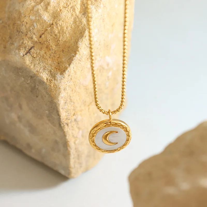 

Ожерелье, серьги, браслет в французском стиле, ювелирные изделия, ожерелье в форме Луны, женское водонепроницаемое, не выцветающее ювелирно...