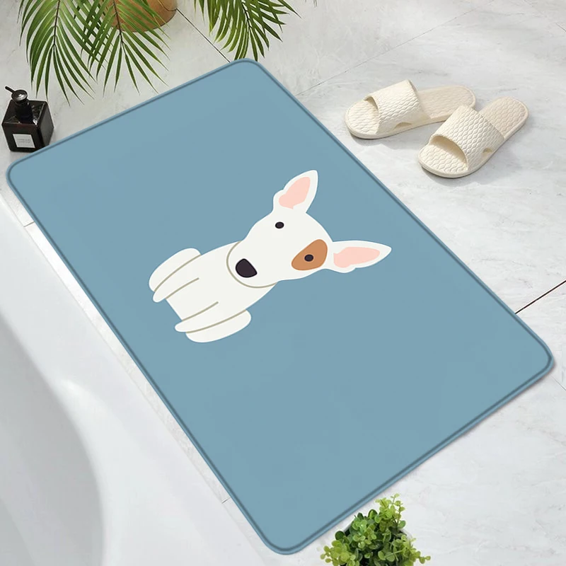 

Doormat Entrance Door Bull Terrier Art Rugs Non-slip Mat Home Kitchen Carpet Bathroom Rug Carpets Living Room Mats Custom Bath