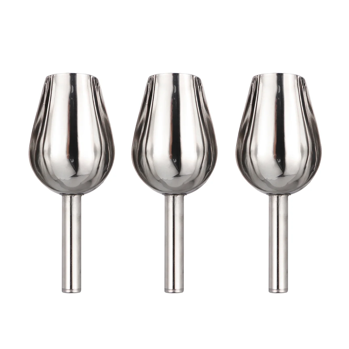 

3pcs Kitchen Scoops Stainless Steel Scoop Bath Scoops Candy Sugar Scoop for Popcorn Candy Flour Sugar Pantry Plastic spoons