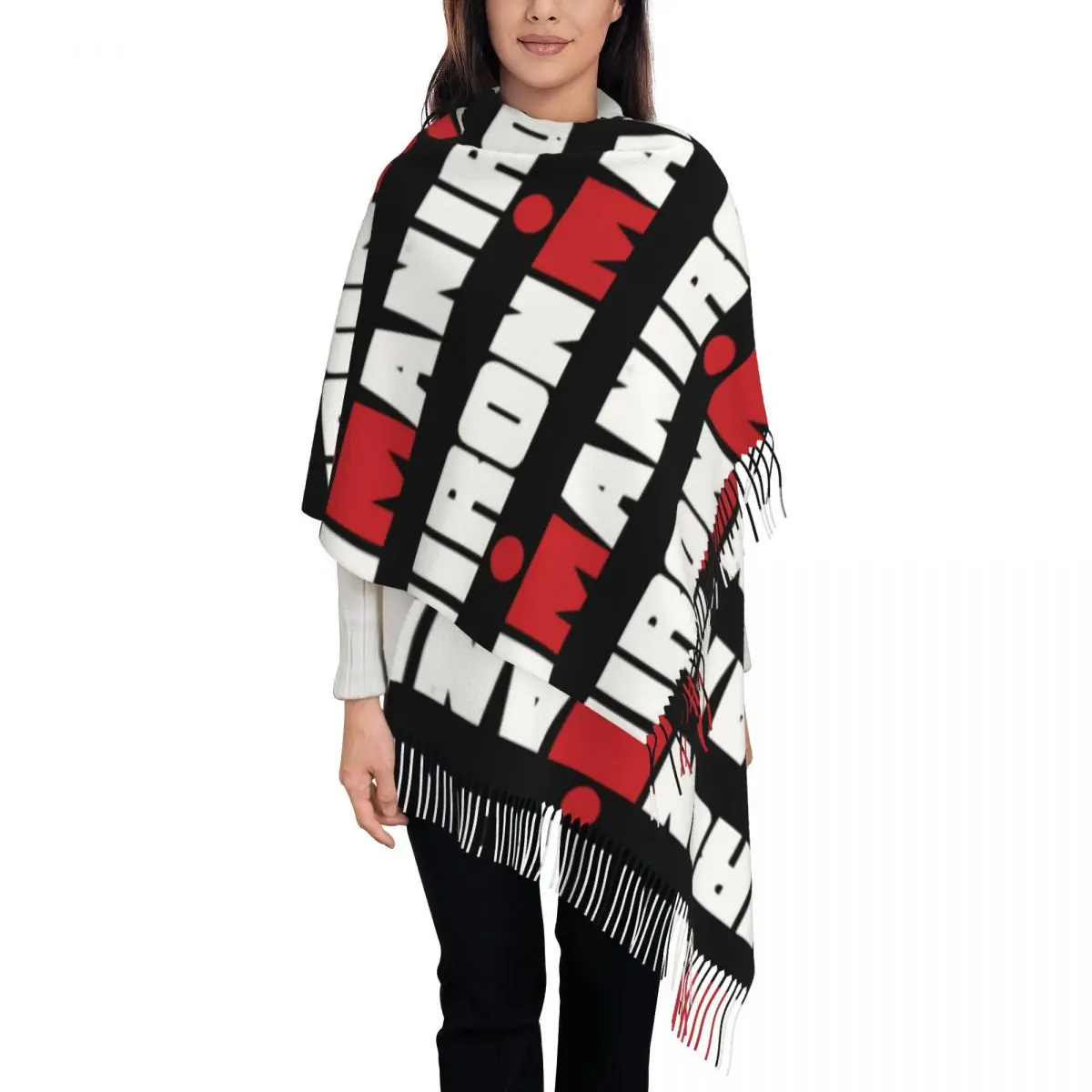 Женский шарф с логотипом триатлона Crazy Endurance Race зимняя теплая шаль из пашмины