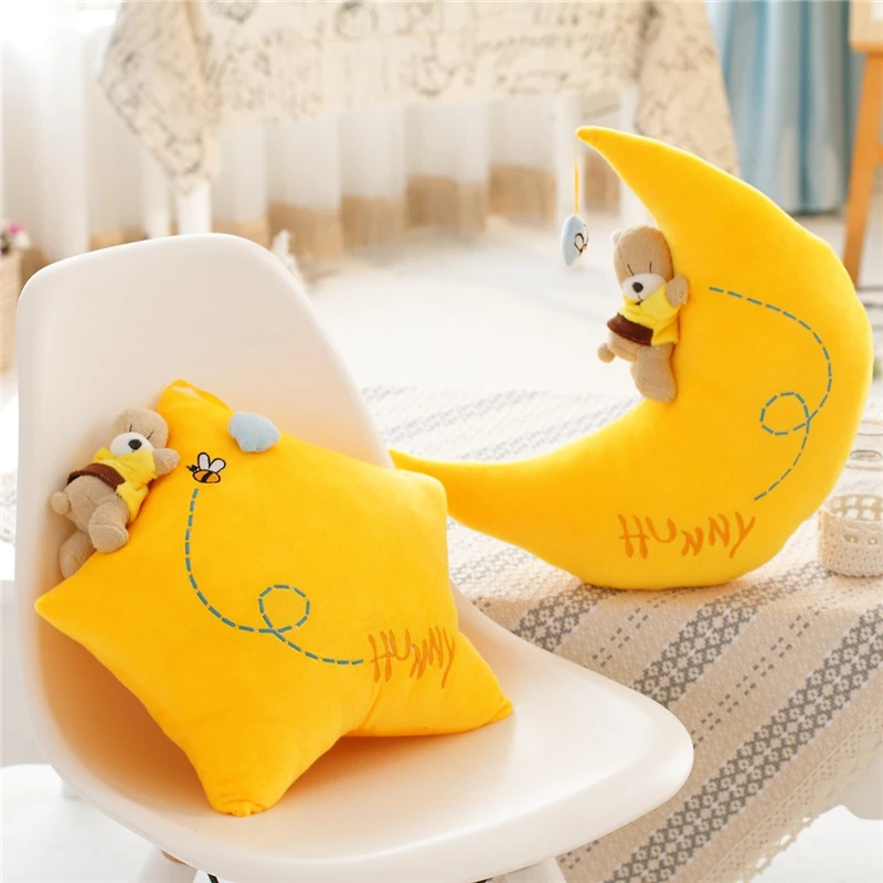 

Подушка плюшевая в виде Луны и звезды, 40 см, 2023