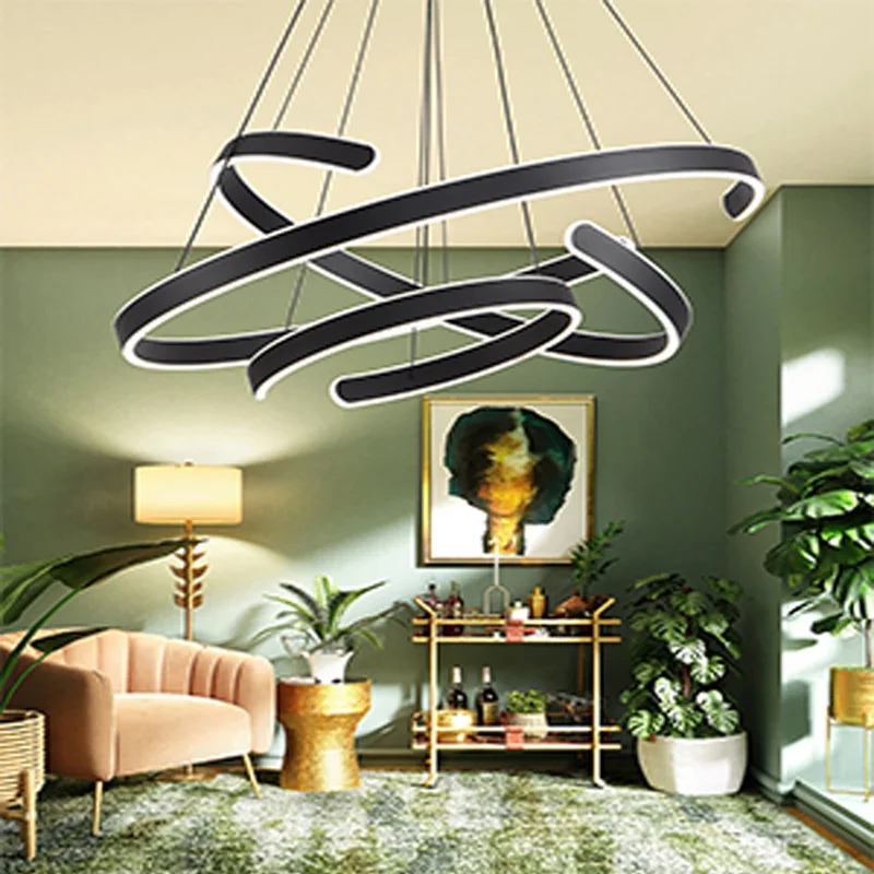 

Modern LED Chandelier Adjustable Chandelier Suitable For High Ceiling Living Room Bedroom Dining Room Chandelier Ceiling Lamps