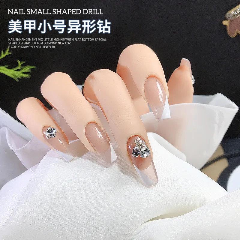 50 шт. блестящие маленькие бриллиантовые украшения для ногтей 4-8 мм