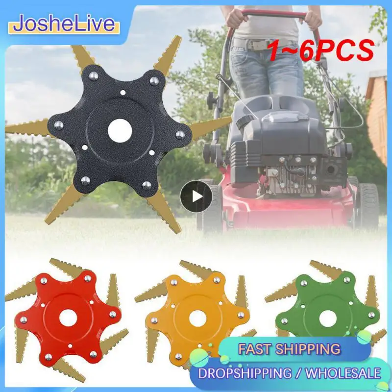 

1~6PCS New Lawn Mower 6 Teeth Brush Cutter Blade Trimmer Metal Blades Trimmer Head Garden Grass Trimmer Head For Lawn Mower