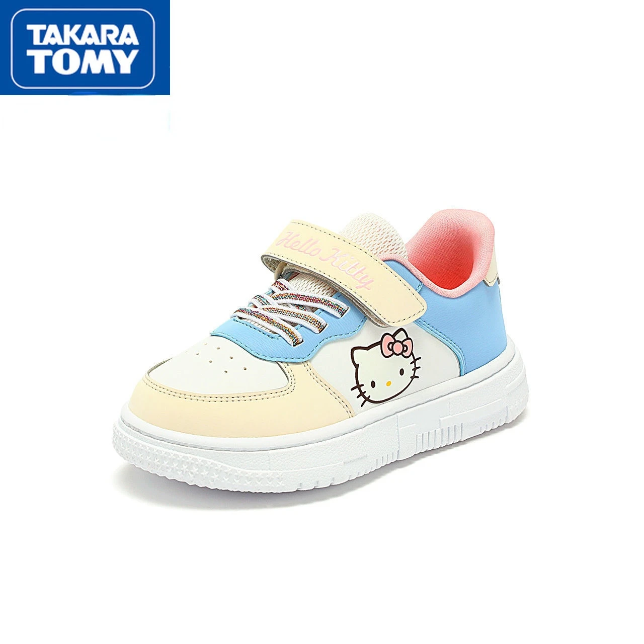 

Кроссовки Takara Tomy для девочек, весна-осень, Нескользящие дышащие кроссовки Hello Kitty, маленькие белые туфли, лоферы, повседневная обувь