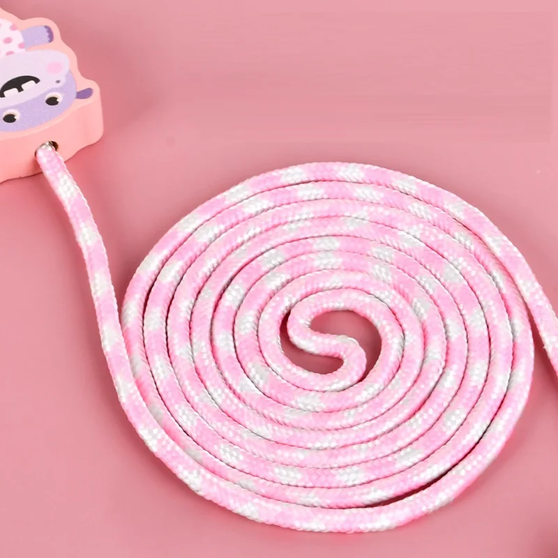 

Wooden cartoon jump rope for primary school children single kindergarten beginning to learn insect animals children sports toys