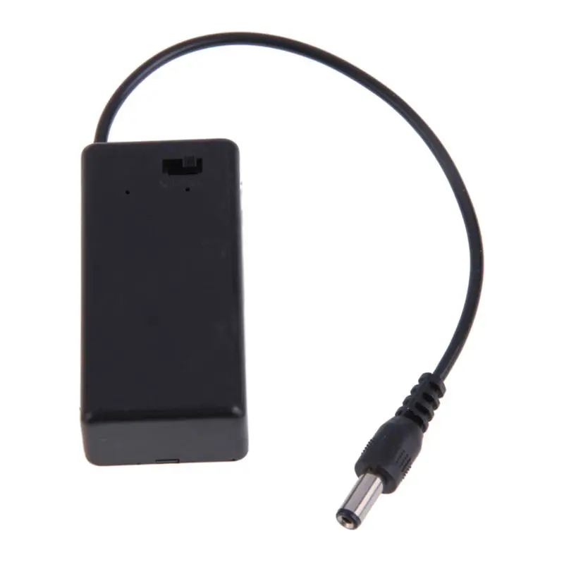 

DC 9V PP3 Battery Holder Box Case Wire Lead ON/OFF Switch Cover + 2.1Mm Plug