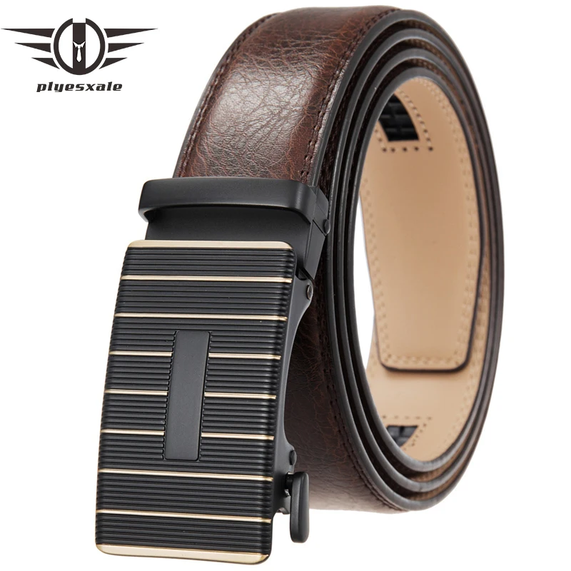 

Black Men Leather Belt Strap Male Automatic Buckle Belts For Men Trendy Men's Belts Ceinture Fashion Designer 3.5cm Width G392