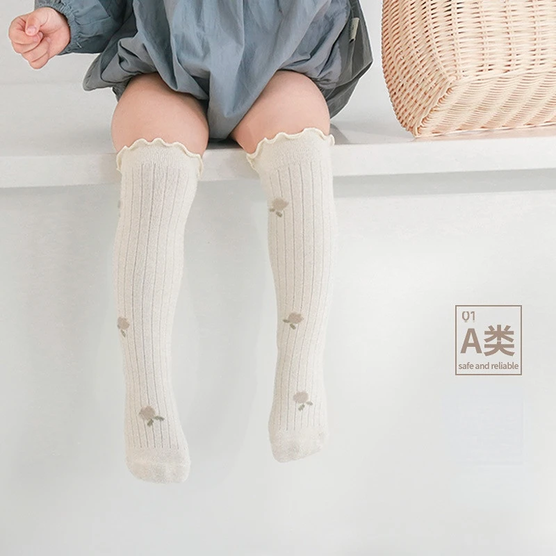 

Summer Children Socks Baby Girls Knee High Toddler Flower Socks Cotton Long Tube Princess Mesh Socks Kids Hollow Out Socken