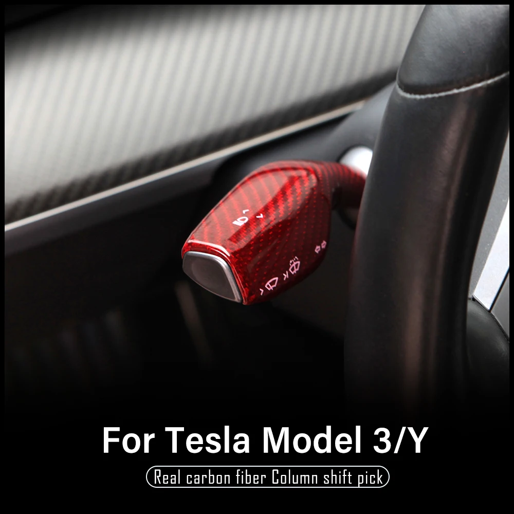 Защитный чехол для переключения колонки, 2 шт. для Tesla Model 3, наклейки из кованого углеродного волокна для модели Y 2023, аксессуары для рулевого колеса (art.: 3920c8fd6fa36) - 3920c8fd6fa36